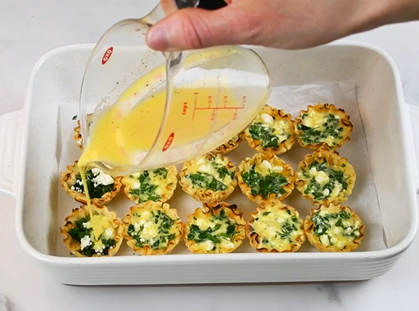 Spinach & Feta Phyllo Quiche Cups - Step 5